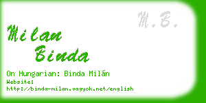 milan binda business card